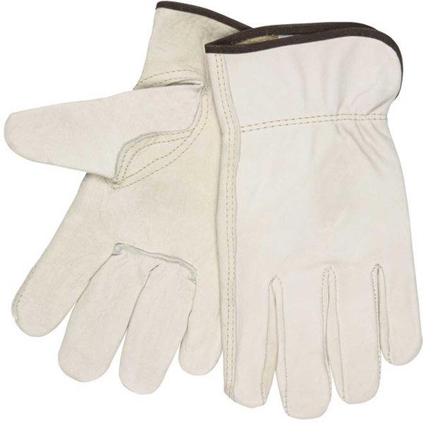Mcr Safety Economy Leather Driver Gloves, Medium, Beige,  3215M